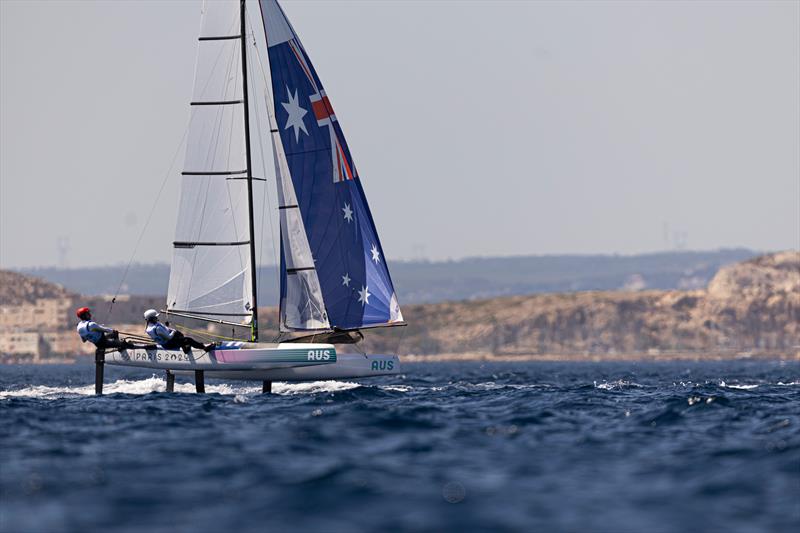 Brin Liddell and Rhiannan Brown in Marseille photo copyright World Sailing / Lloyd Images taken at  and featuring the Nacra 17 class