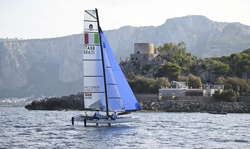 Nacra 17 Europeans at Sferracavallo Day 3 photo copyright Salvatore Lopez taken at Circolo Velico Sferracavallo and featuring the Nacra 17 class