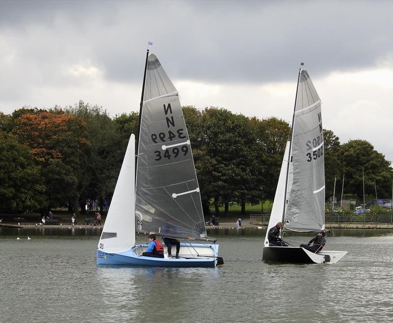 Start of the second race during the Yeadon National 12 Open photo copyright Neil McInnes taken at Yeadon Sailing Club and featuring the National 12 class