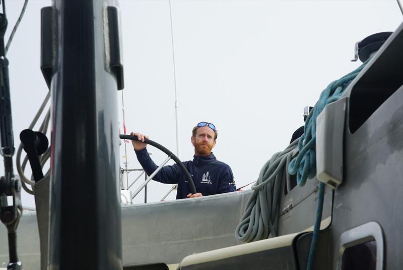 Ocean Globe Race - Tom Napper, first mate on Pen Duick VI, clearly all smiles showing how delighted he is to be back at sea - photo © Team Pen Duick VI / OGR