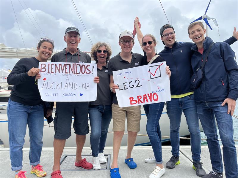 White Shadow crew, father and son, Jacques and Nico reunited with family who've flown in from the other side of the world for Christmas - photo © OGR2023 / Jacqueline Kavanagh