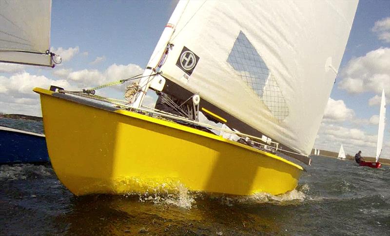 Simon Cowood in the OK Dinghy British Inland Championships at Grafham photo copyright Robert Deaves taken at Grafham Water Sailing Club and featuring the OK class