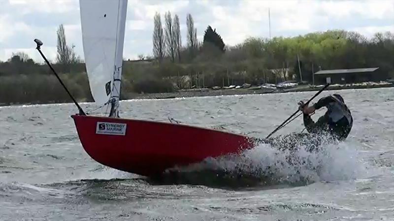 Simon Cox in the OK Dinghy British Inland Championships at Grafham photo copyright Robert Deaves taken at Grafham Water Sailing Club and featuring the OK class