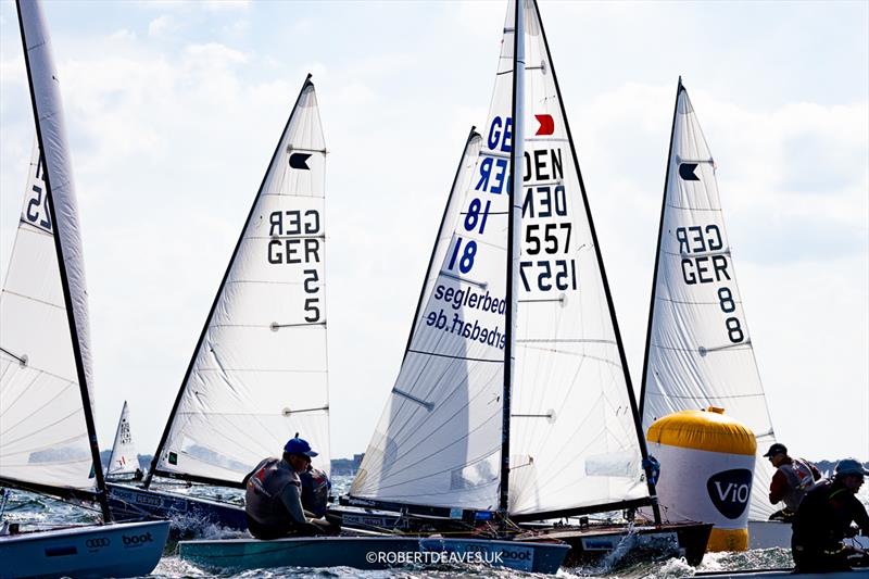 Busy top mark - 2024 Kieler Woche photo copyright Robert Deaves taken at Kieler Yacht Club and featuring the OK class