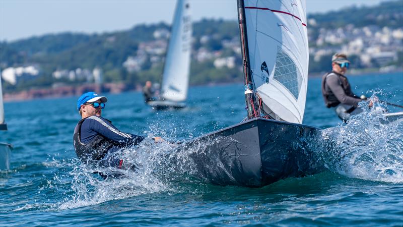 2024 Allen Grand Slam Champion Tom Lonsdale in action during the PRO-SET Epoxy OK class UK National Championships at Brixham photo copyright Tom Wild taken at Brixham Yacht Club and featuring the OK class