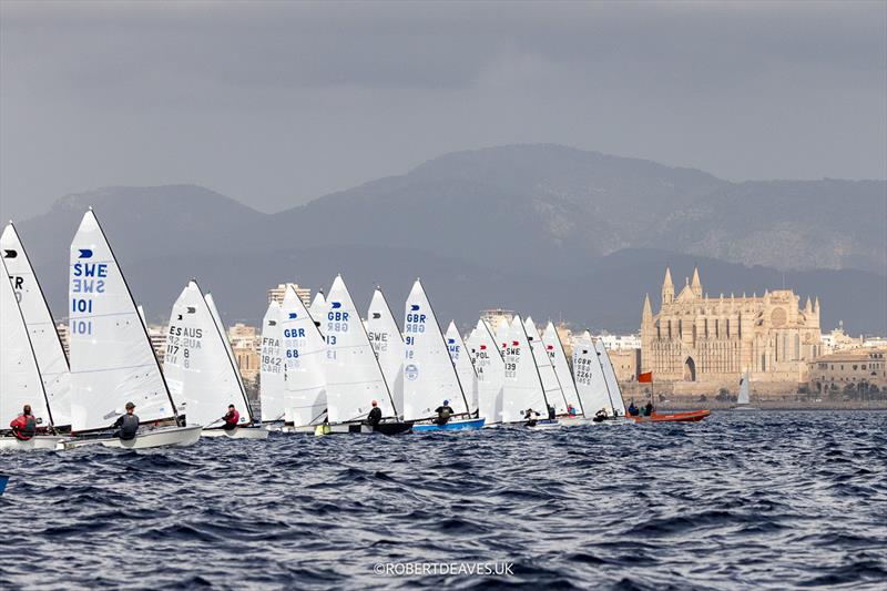 Start of race 1 - OK Dinghy European Championship 2024 photo copyright Robert Deaves / www.robertdeaves.uk taken at Real Club Náutico de Palma and featuring the OK class