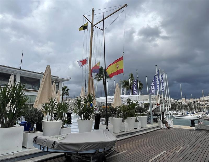 Waiting in Palma - OK Dinghy European Championship 2024 photo copyright Robert Deaves taken at Real Club Náutico de Palma and featuring the OK class