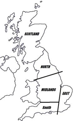 Proposed Regions for the new British OK Dinghy Ranking System - photo © OK Dinghy British Class Association