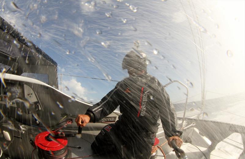 Hard work during the IMOCA Ocean Masters New York to Barcelona race photo copyright Andres Soriano taken at  and featuring the IMOCA class