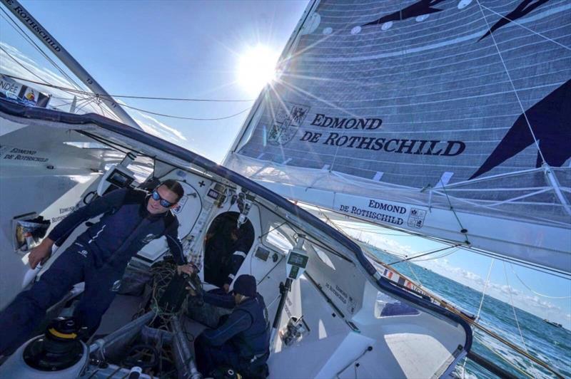 Sébastien Josse on Mono60 Edmond de Rothschild sets off in the Vendée Globe 2016/17 - photo © Yann Riou / GITANA S.A