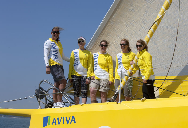 Dee Caffari and her team on Aviva set off today on their Round Britain record attempt photo copyright Aviva Ocean Racing taken at  and featuring the IMOCA class