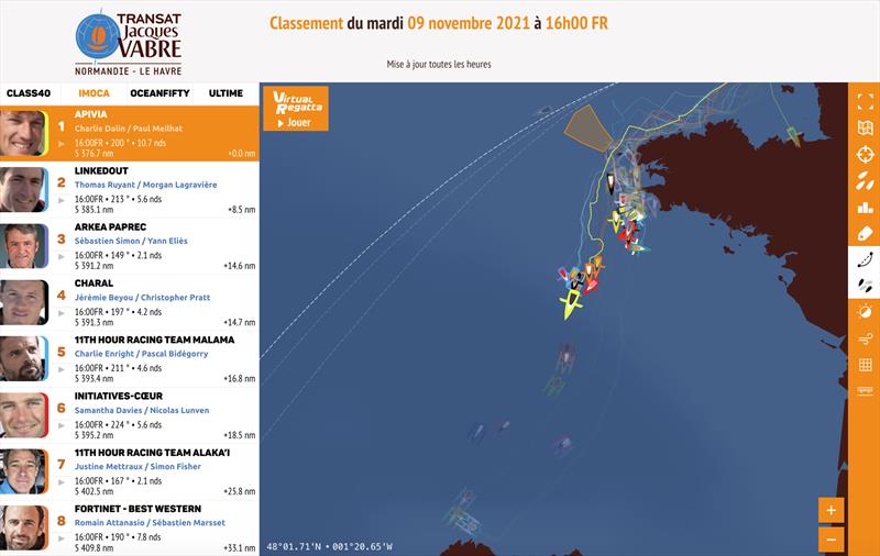 Slow going for the IMOCA fleet in the opening stages of the Transat Jacques Vabre - photo © TJV