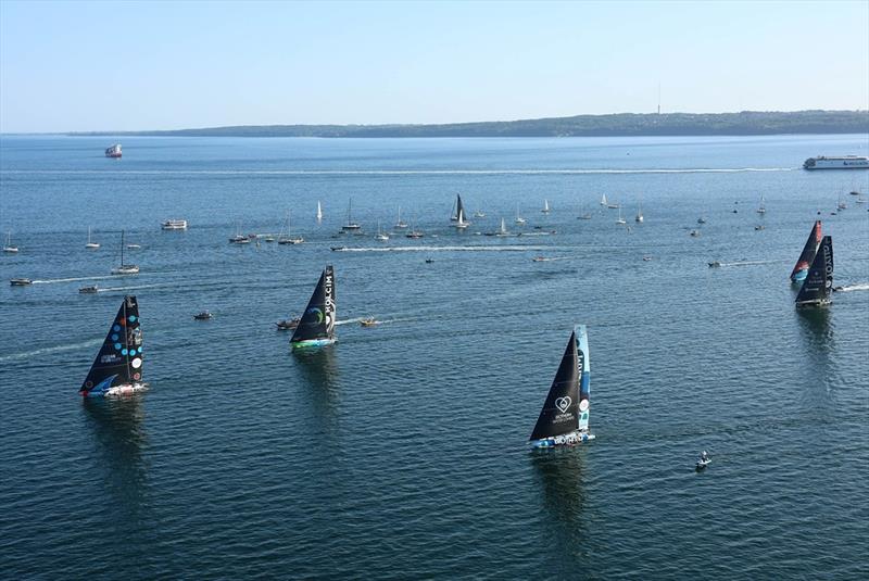 The five crews started the sixth leg of The Ocean Race in almost complete calm - photo © Sailing Energy / The Ocean Race