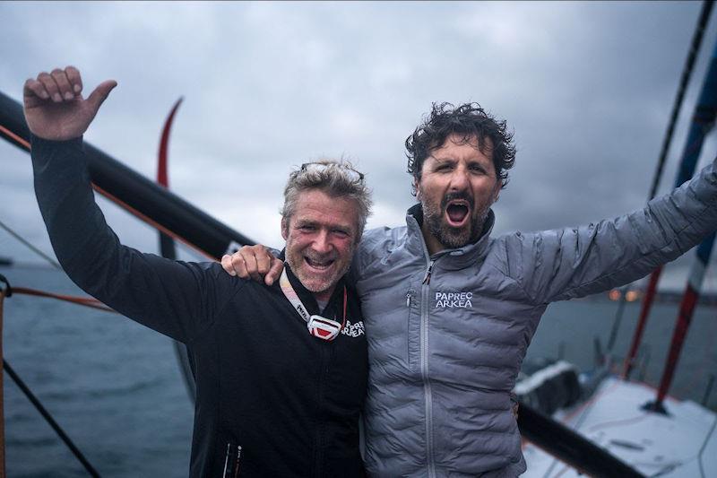 Yoann Richomme and Yann Eliès on Paprec Arkéa finish the 50th Rolex Fastnet Race - photo © Théo Dolivet-David / polaRYSE / Paprec Arkéa