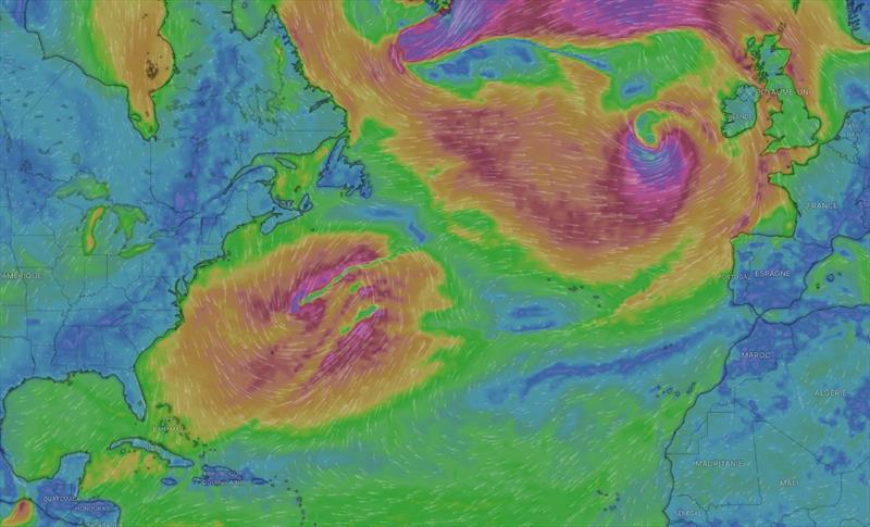 Low pressure system arriving on the Retour à La Base fleet - photo © Windy