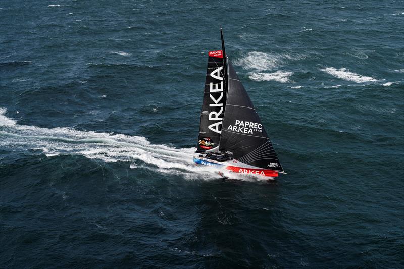 Aerial shot of Paprec Arkea photo copyright Eloi Stichelbaut - polaRYSE / Paprec Arkea taken at  and featuring the IMOCA class