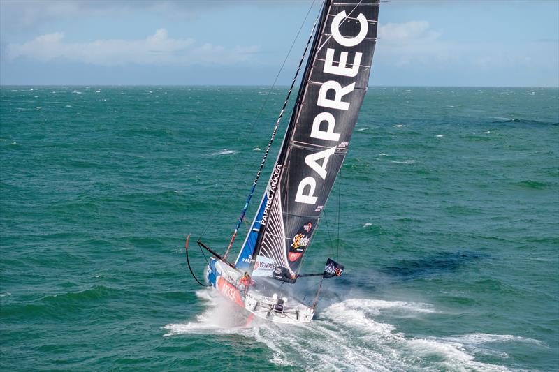 Drone shot of Paprec Arkea photo copyright Julien Champolion - polaRYSE / Paprec Arkea taken at  and featuring the IMOCA class