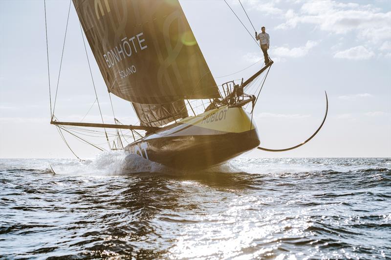 Swiss skipper Alan Roura is training off the coast of Lorient - photo © Jean-Louis Carli