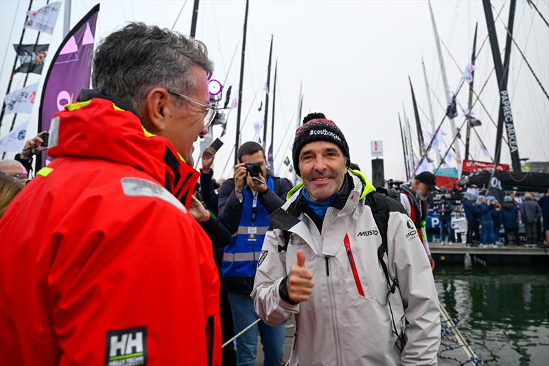 10th Vendée Globe departure - thumbs up from Denis Van Weynbergh  - photo © Olivier Blanchet / Alea