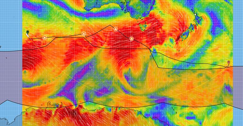 Wind situation and routing - Youann Richomme - northen most group - Vendée Globe race - 2200hrs UTC December 7, 2024 - photo © Predictwind