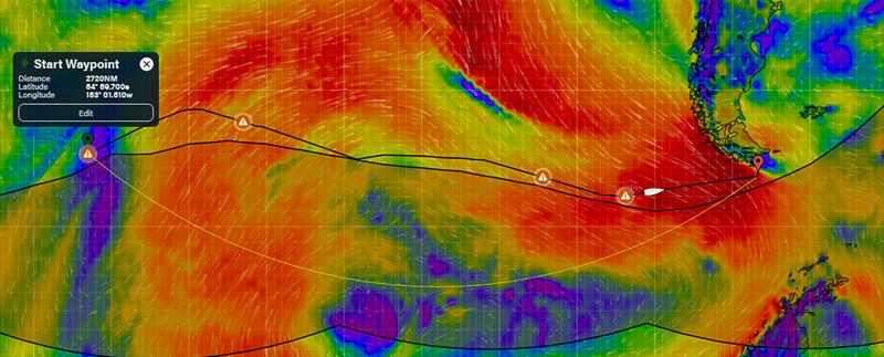 Charlie Dalin - MACIF - wind forecast - mid way to Cape Horn - Monday, December 23 2200hrs - photo © Predictwind