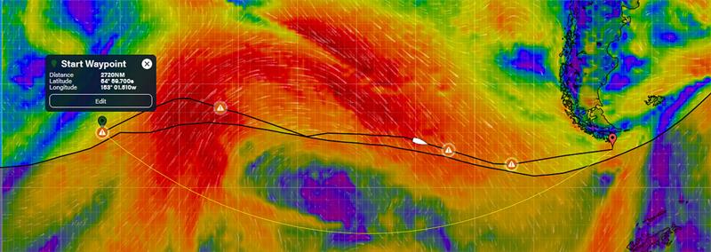 Charlie Dalin - MACIF - wind forecast - mid way to Cape Horn - Sunday, December 22, 1400hrs - photo © Predictwind