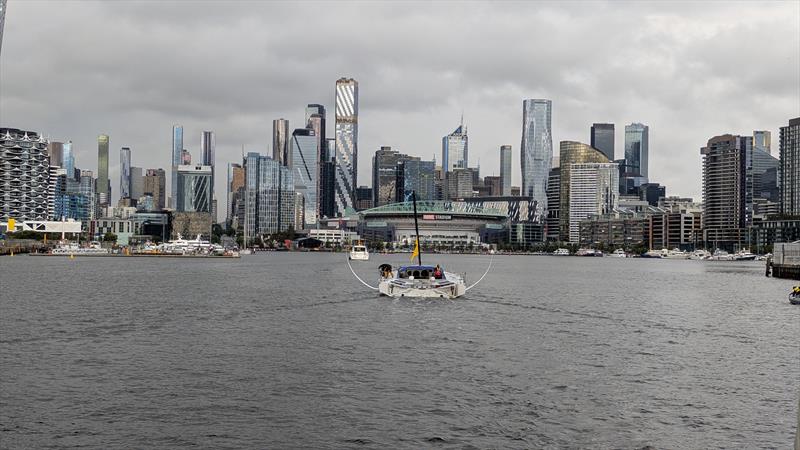 Pip Hare (Medallia) arrives in Melbourne - December 29, 2024  - photo © Team Medallia