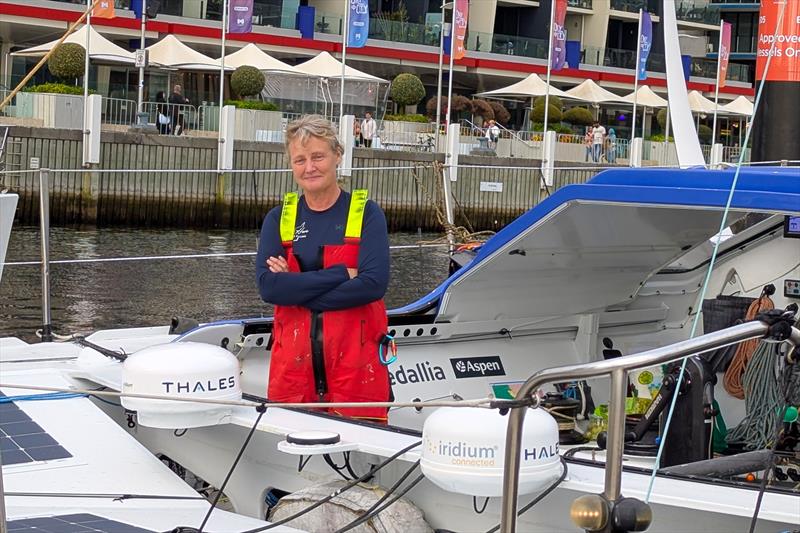 Pip Hare (Medallia) arrives in Melbourne - December 29, 2024  photo copyright Team Medallia taken at Royal Yacht Squadron and featuring the IMOCA class