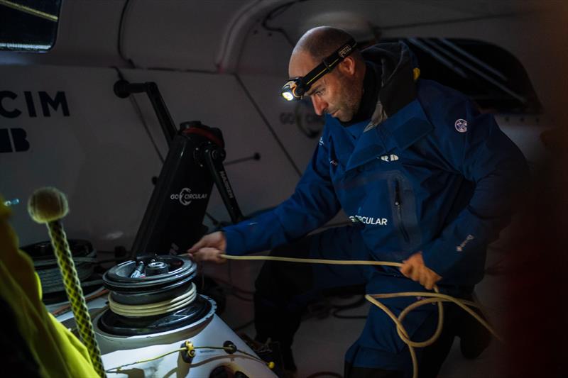 Nicolas Lunven on Holcim-PRB - Vendée Globe 2024 - photo © Yann Riou / polaRYSE