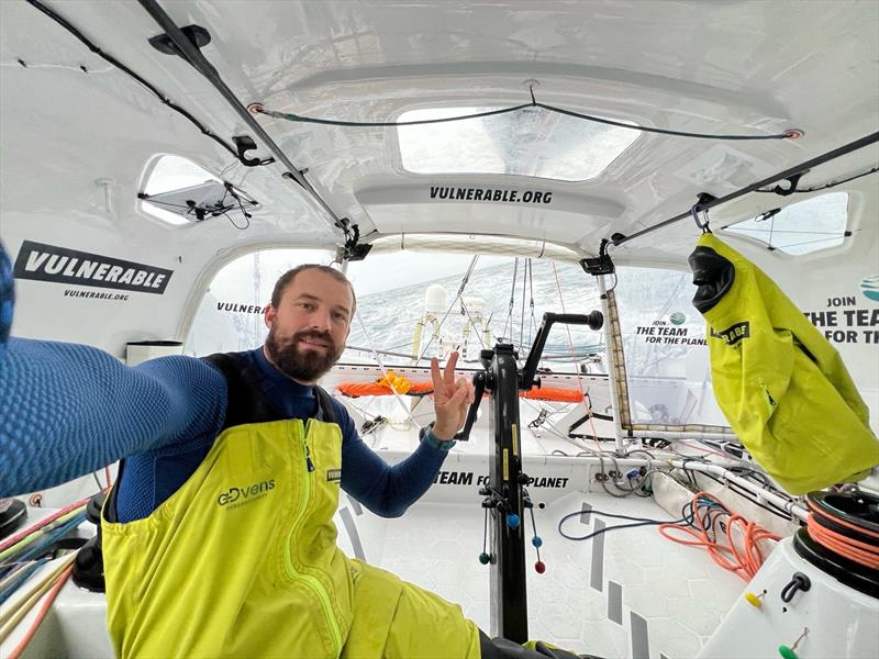 Sam Goodchild onboard Vulnerable SG during the Vendée Globe sailing race on December 31 - photo © Sam Goodchild #VG2024