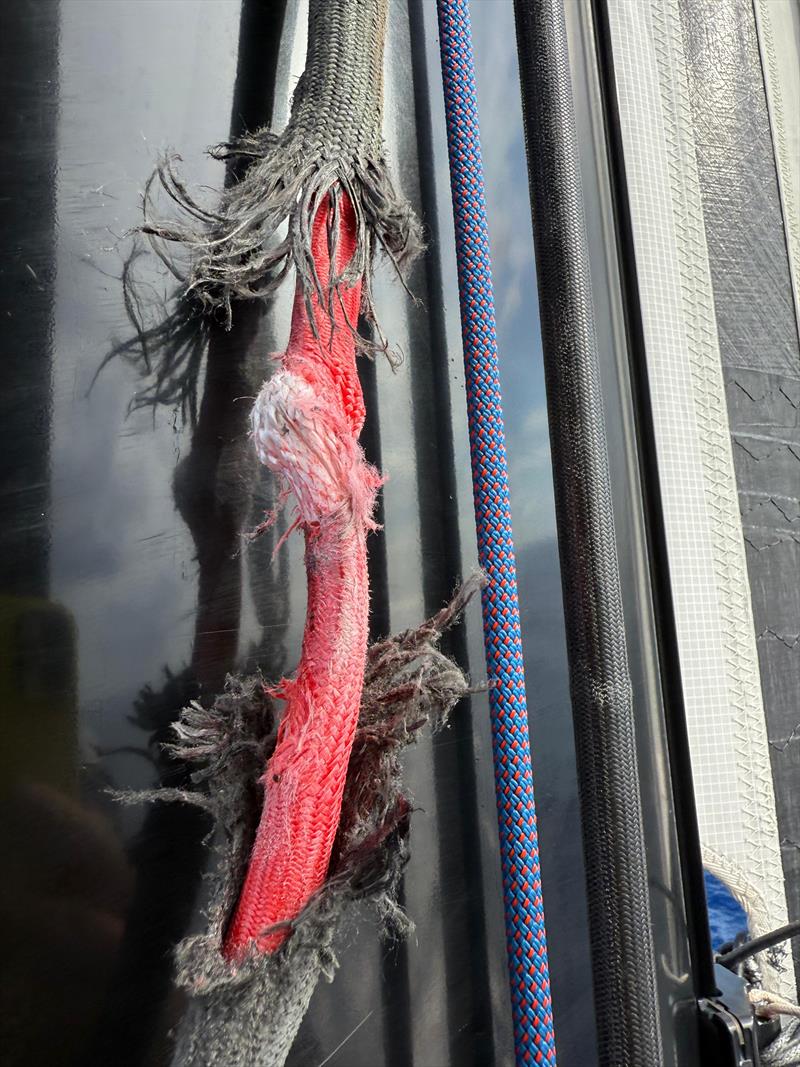 Damaged rope during the Vendée Globe 2024-25 photo copyright Boris Herrmann / Team Malizia taken at  and featuring the IMOCA class