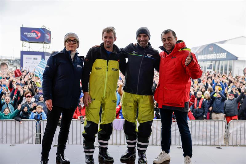 Thomas Ruyand and Nico Lunven after finishing the Vendée Globe 2024 - photo © Anne Beauge / Alea