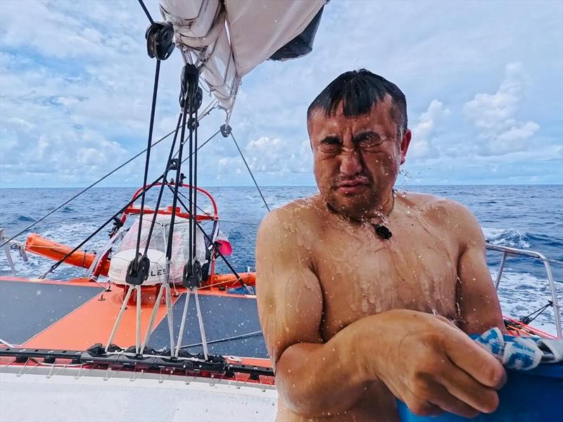 Photo sent from the boat Singchain Team Haikou during the Vendée Globe sailing race on January 28, 2024 - photo © Jingkun Xu #VG2024