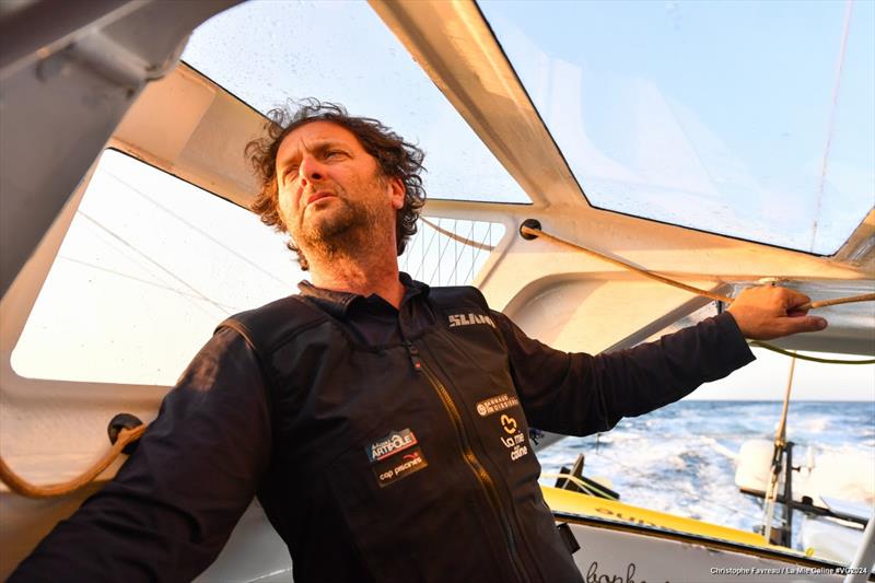 Arnaud Boissières the skipper of La Mie Câline - Vendée Globe photo copyright Christophe Favreau / La Mie Câline taken at  and featuring the IMOCA class