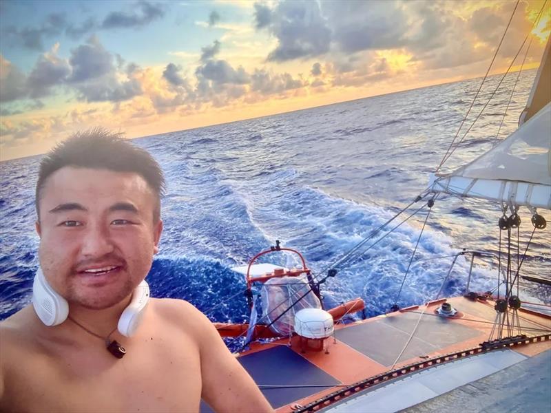 Photo sent from the boat Singchain Team Haikou during the Vendée Globe sailing race on January 30, 2024 - photo © Jingkun Xu