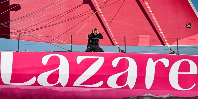 Lazare skipper Tanguy Le Turquais (FRA) is photographed after taking 17th place in the Vendée Globe, on February 03, in Les Sables d'Olonne, France - photo © Jean-Louis Carli / Alea