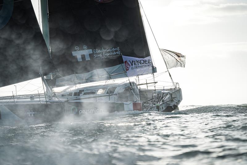 Giancarlo Pedote crossing finish line - photo © Julien Champolion / PolaRYSE