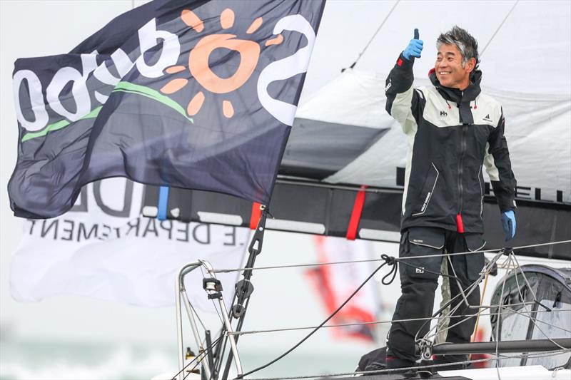 DMG MORI Global One skipper Kojiro Shiraishi (JAP) is photographed after taking 24th place in the Vendée Globe, on February 09, in Les Sables d'Olonne, France - photo © Jean-Marie Liot / Alea