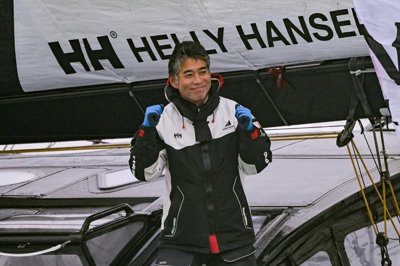 DMG MORI Global One skipper Kojiro Shiraishi (JAP) is photographed after taking 24th place in the Vendée Globe, on February 09, in Les Sables d'Olonne, France - photo © Olivier Blanchet / Alea