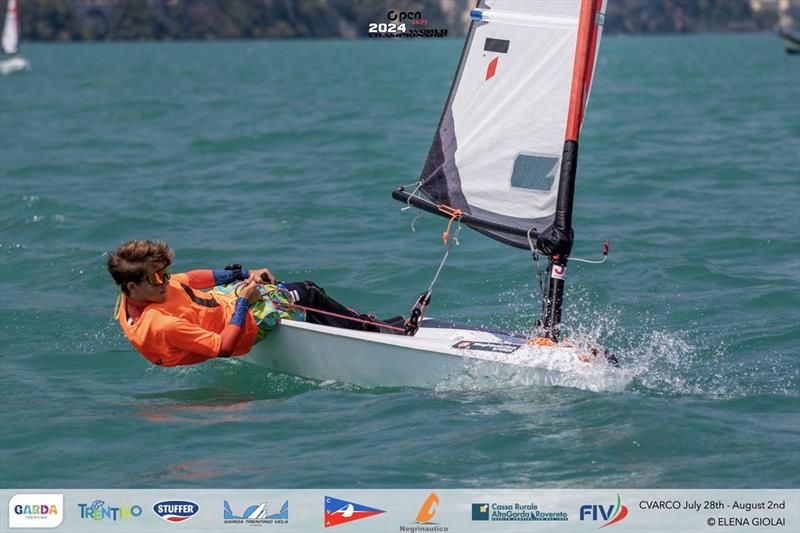 Open Skiff Youth World Championships at Lake Garda Day 1 photo copyright Elena Giolai taken at Circolo Vela Arco and featuring the O'pen Skiff class