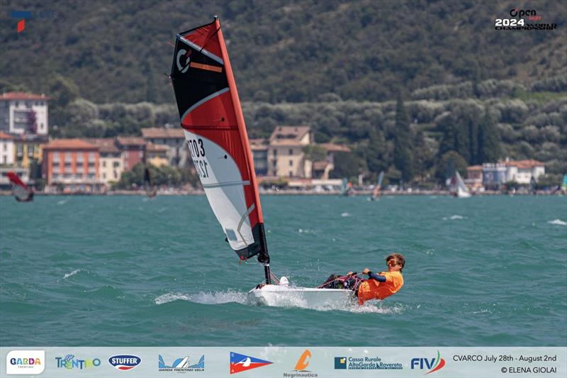 Open Skiff Youth World Championships at Lake Garda Day 3 photo copyright Elena Giolai taken at Circolo Vela Arco and featuring the O'pen Skiff class