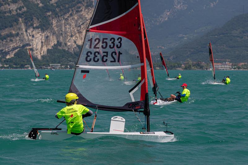 Open Skiff Youth World Championships at Lake Garda Day 3 photo copyright Elena Giolai taken at Circolo Vela Arco and featuring the O'pen Skiff class