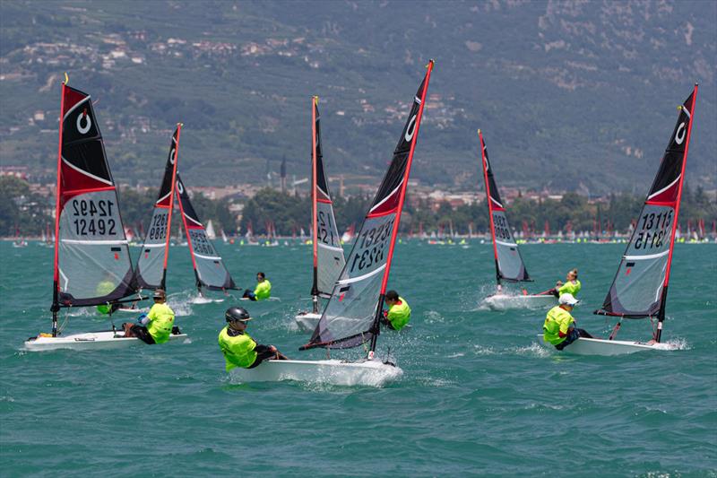 Open Skiff Youth World Championships at Lake Garda Day 3 photo copyright Elena Giolai taken at Circolo Vela Arco and featuring the O'pen Skiff class