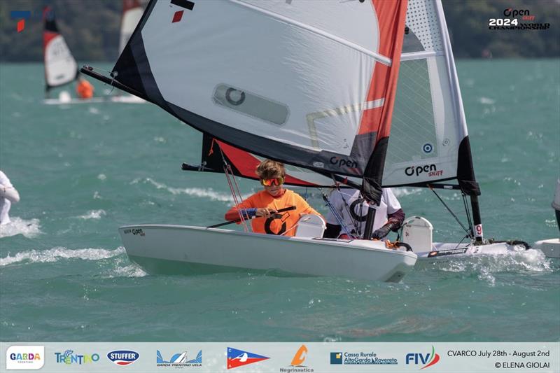 Open Skiff Youth World Championships at Lake Garda Day 4 photo copyright Elena Giolai taken at Circolo Vela Arco and featuring the O'pen Skiff class