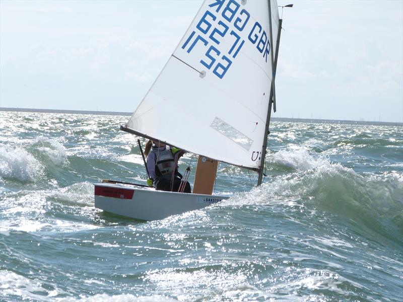 Optimist team racing training at Royal Lymington photo copyright Robert Morsley taken at Royal Lymington Yacht Club and featuring the Optimist class