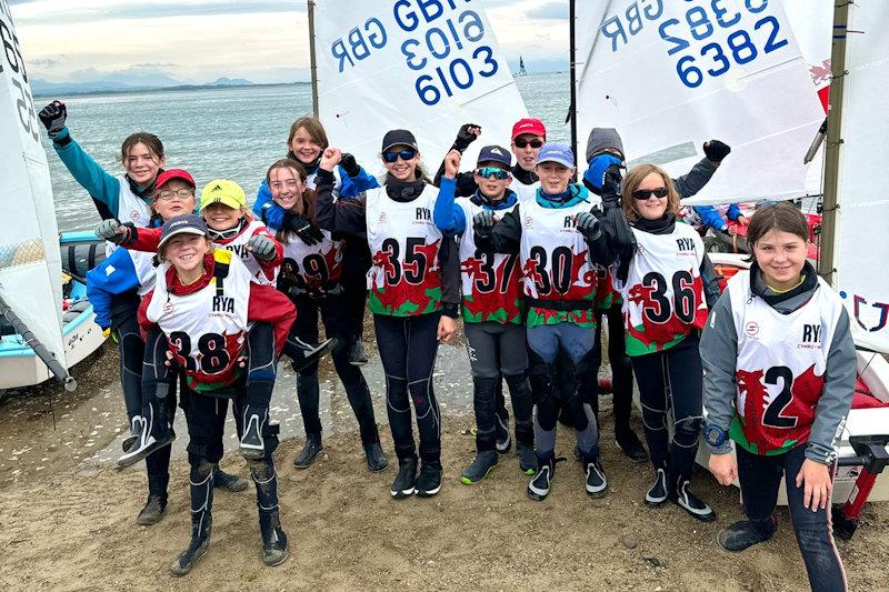 Waiting to launch on day two at the RYA Welsh Youth and Junior Championships photo copyright Claudine Martin taken at RYA Cymru-Wales and featuring the Optimist class