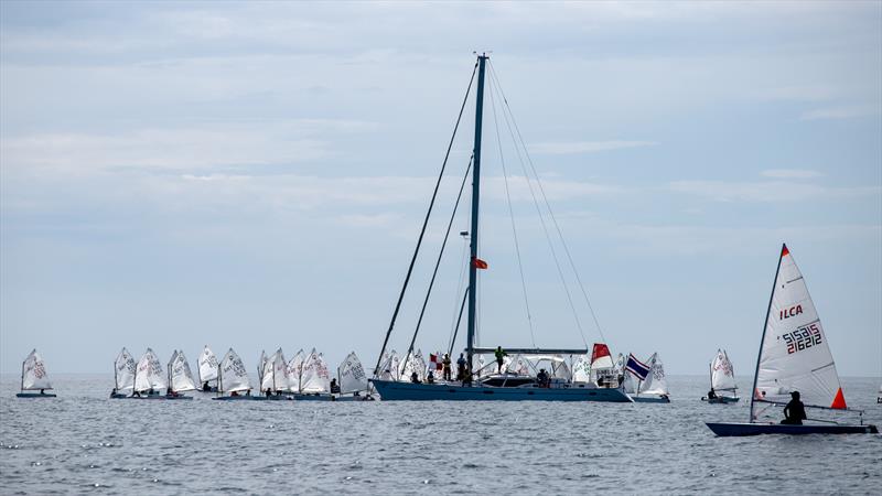 Opti start - almost. Phuket King's Cup Regatta 2024 photo copyright Guy Nowell / Phuket King's Cup taken at Royal Varuna Yacht Club and featuring the Optimist class