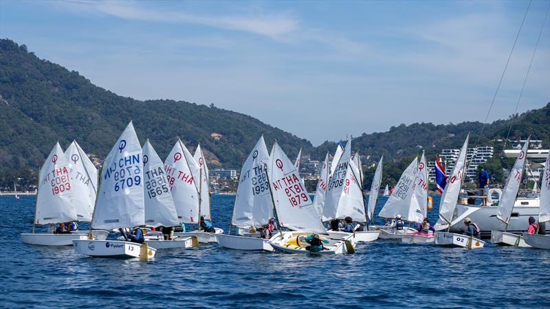 Opti start - almost. Phuket King's Cup Regatta 2024 photo copyright Guy Nowell / Phuket King's Cup taken at Royal Varuna Yacht Club and featuring the Optimist class