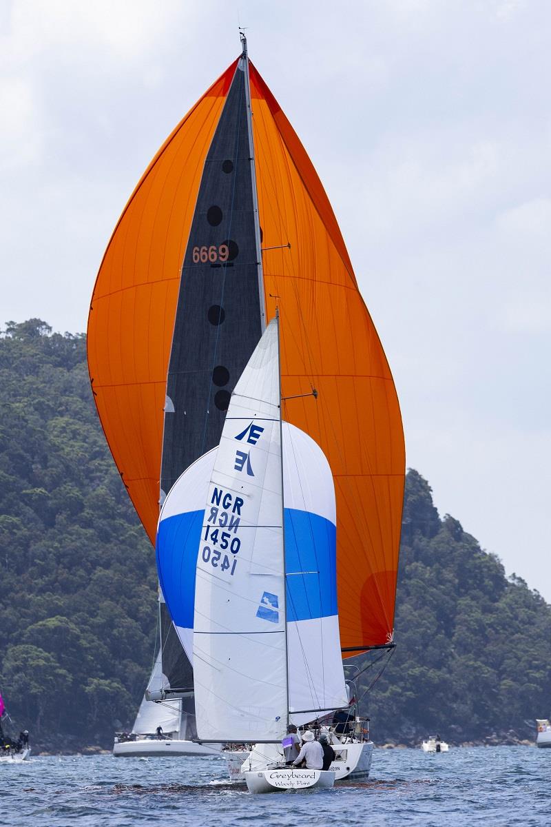 Extra large versus extra small - Pantaenius Pittwater Regatta 2025 photo copyright Andrea Francolini taken at Royal Prince Alfred Yacht Club and featuring the ORC class