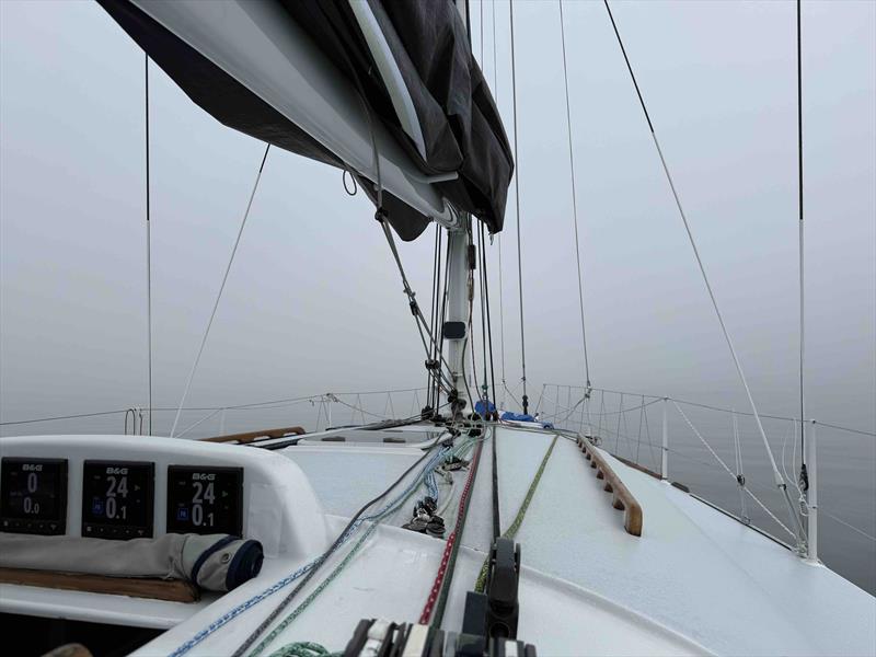 New England style pea soup fog, as seen on Puget Sound from the deck of Jonathan and Libby McKee's Riptide 44, Dark Star photo copyright David Schmidt taken at Corinthian Yacht Club of Seattle and featuring the ORC class